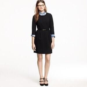 J Crew Teddie Dress Wool Career Office Preppy Academia Neutral Black Size 2P